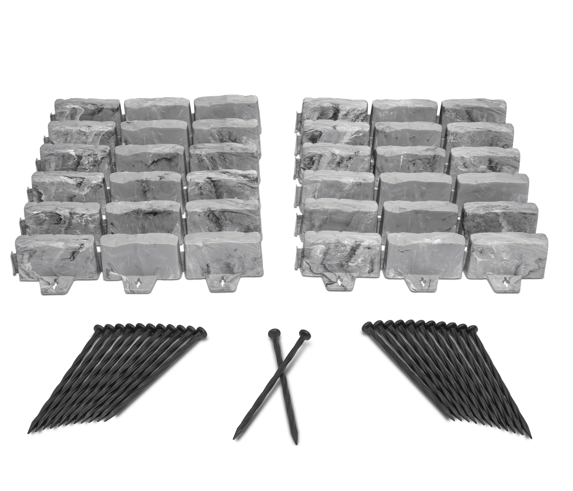 EasyFlex Decorative No-Dig Landscape Edging Kit - 20 ft., Light Gray Faux Stone