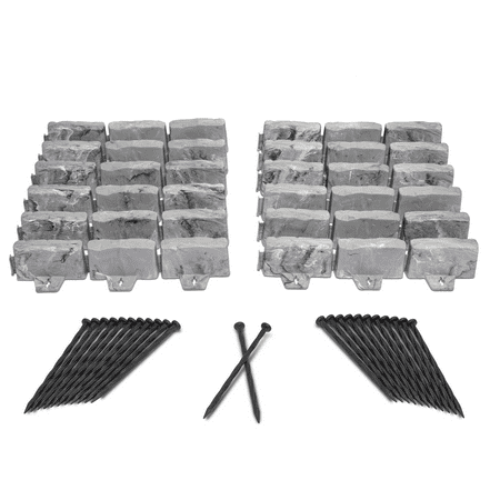 EasyFlex Decorative No-Dig Landscape Edging Kit - 20 ft., Light Gray Faux Stone