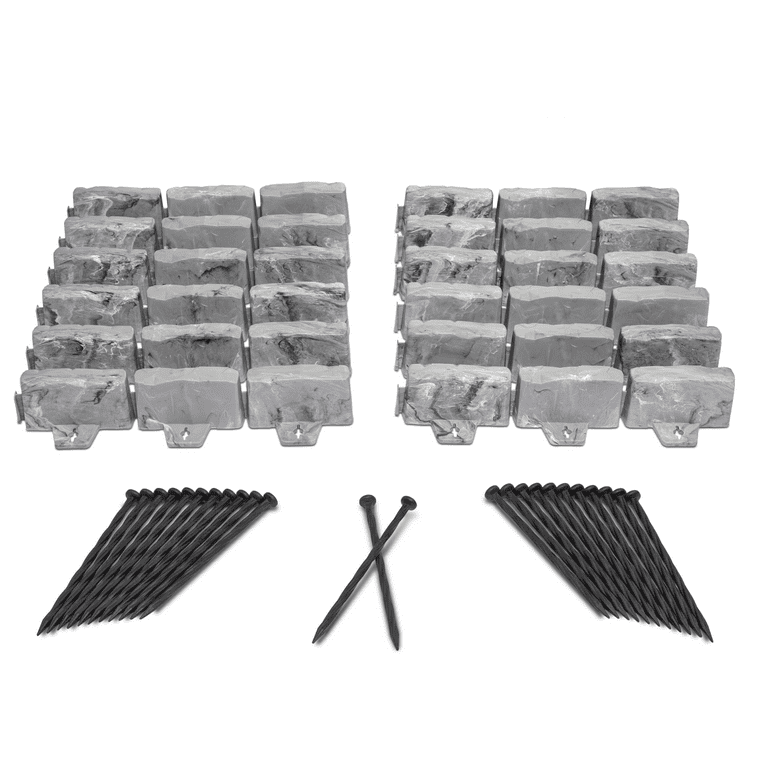 EasyFlex Bordo Per Aiuole No-Dig – Altezza 6,3 Cm, Lunghezza 30,5 M, Nero – Kit Con Punte E Connettori