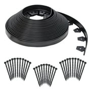 EasyFlex No-Dig Landscape Edging Kit, 100-ft x 1.5-in. High, Includes Anchoring Spikes, Black Recycled PlasticPlastic