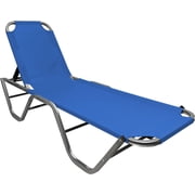 EasyGo Product Chaise Lounger   Aluminum Sun Lounge Chair   Adjustable Outdoor Patio Beach Porch Swing Pool-Five-Position Recliner-Lightweight All Weather, Blue 1 Pack