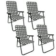 thumbnail image 1 of EasyGo Product Portable – Retro Style High Back Design – Outdoor Webbed Chair for Backyard, Camping, Sporting Events – Easy Folding, 4 Pack, Black/Grey, 1 of 7