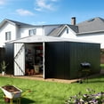 thumbnail image 1 of EasyHawk 14 ft x 12 ft Heavy-Duty Steel Outdoor Storage Shed with Lockable Doors, White Roof Garden Tool Shed, 1 of 9