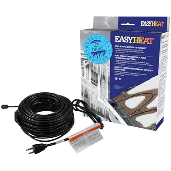 EasyHeat 30' Roof Deicing Cable, For Roof and Gutters, Pre-assembled for Ice and Snow Damage Prevention, 150 Watts$$Garden & Patio