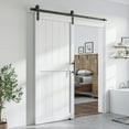thumbnail image 1 of Easy4Home 36"x 96" Sliding Barn Door With 6.6ft Black Sliding Door Hardware Kit & Handle, 1 of 7