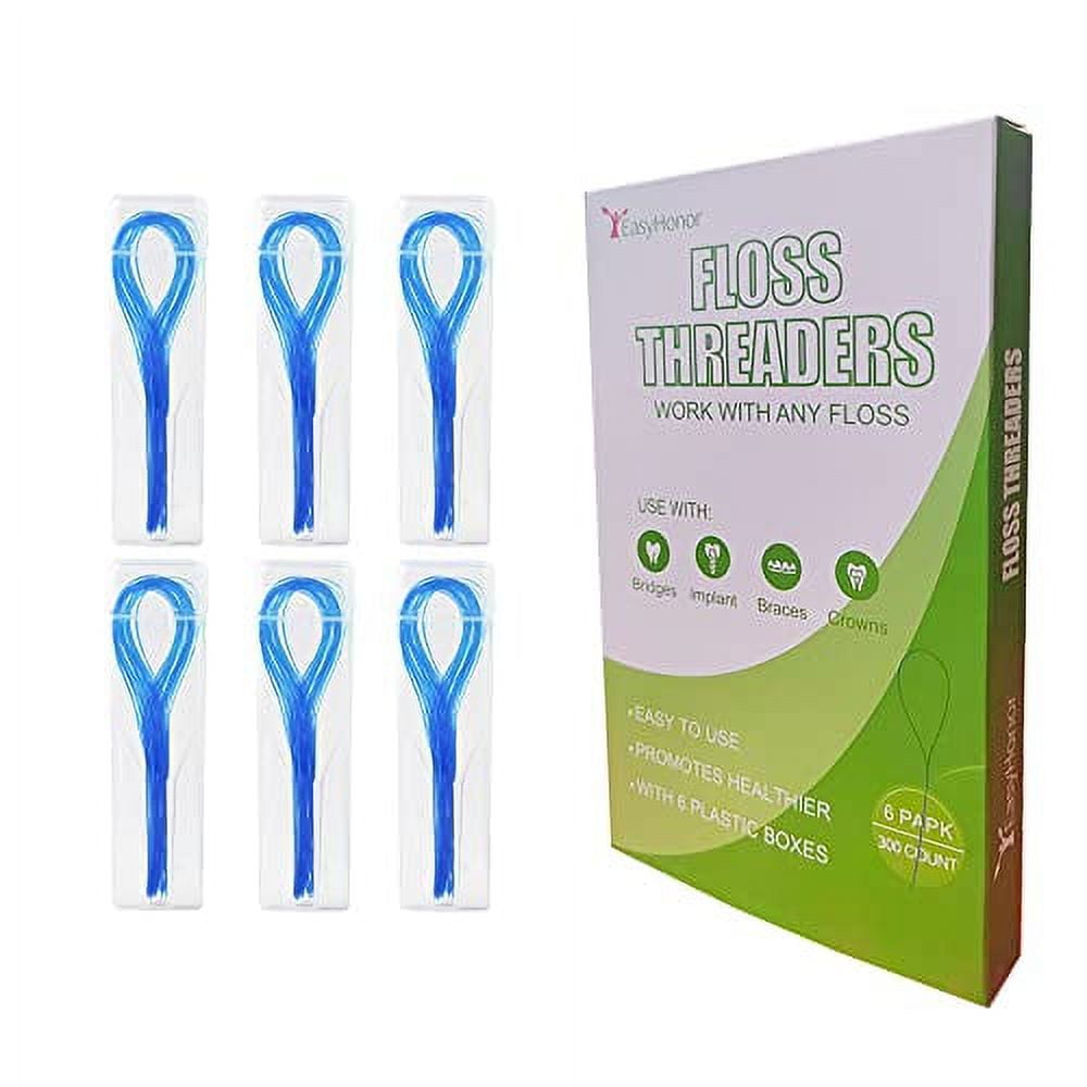 EasyHonor Dental Floss Threaders for Braces, Bridges, and Implants ,300
