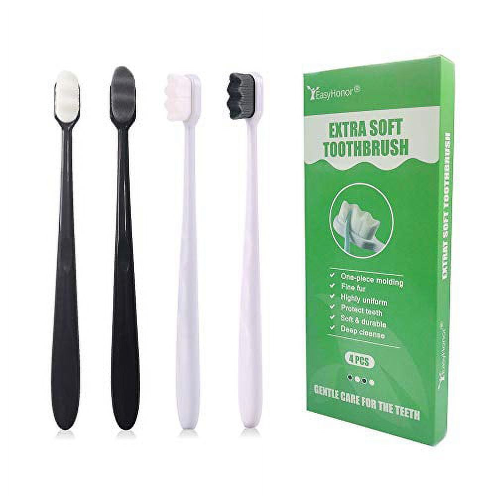 EasyHonor Extra Soft Toothbrush for Sensitive Gums, Micro Fur Manual