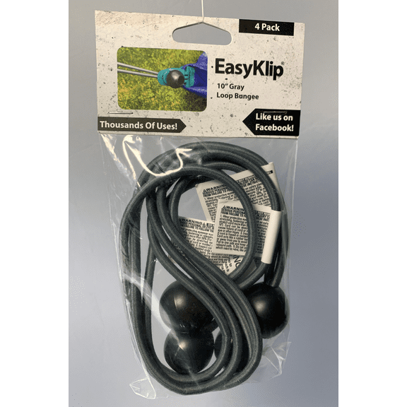 EasyKlip 10 inch Gray Bungee Ball-4 PK