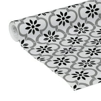 EasyLiner Brand Contact Paper Adhesive Shelf Liner, Black and White Tile, 20 in. x 15 ft. Roll