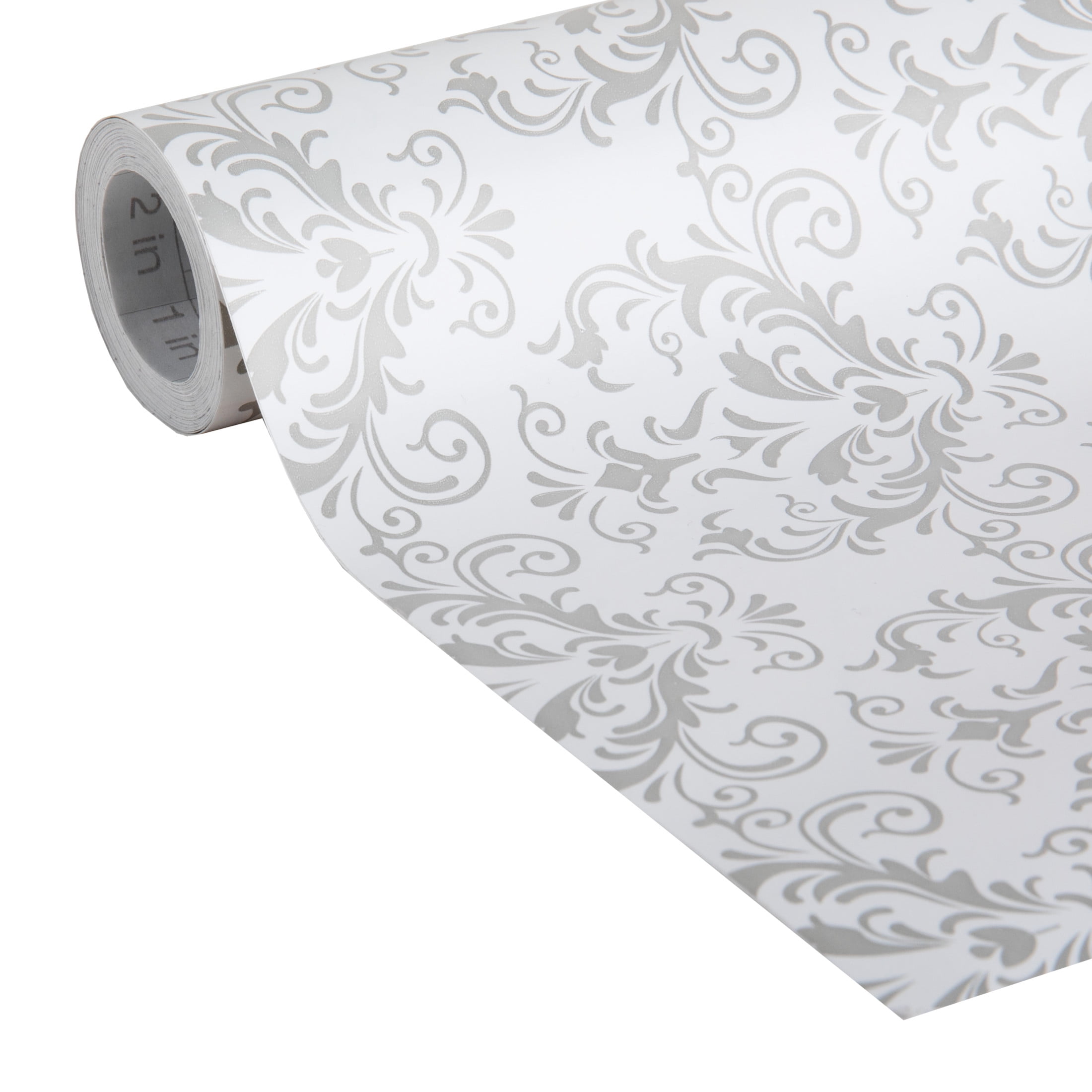 EasyLiner Brand Contact Paper Adhesive Shelf Liner, Gray Damask, 20 in