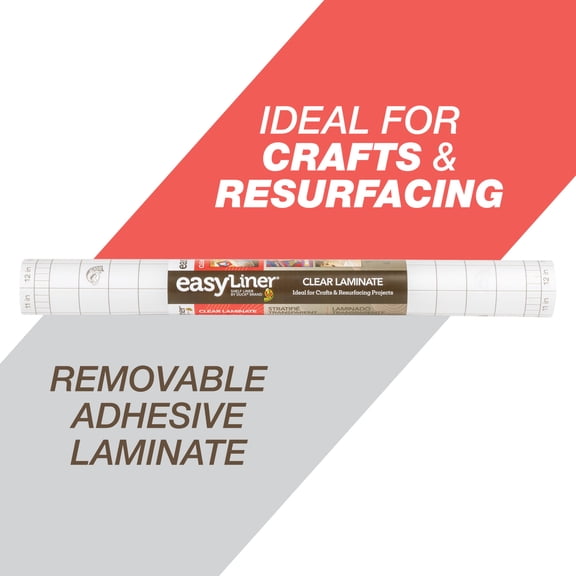 EasyLiner Clear Adhesive Laminate Shelf Liner, Clear 18" x 24' Roll
