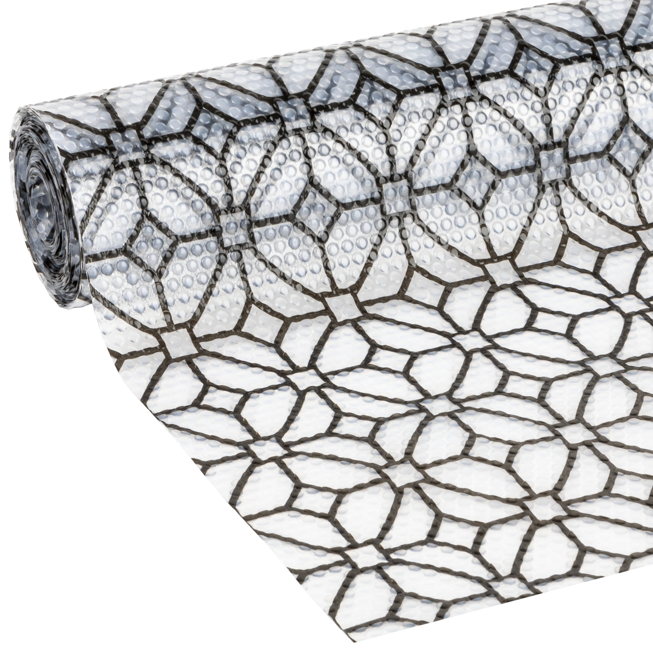 EasyLiner Clear Classic Shelf Liner, Gray Geo, 20 in. x 12 ft. Roll