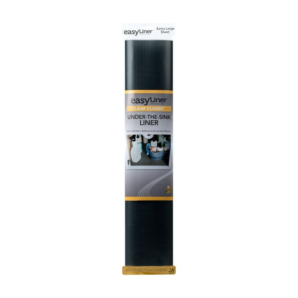 EasyLiner Clear Classic Under-the-Sink Liner, Black, 24 in. x 4 ft.