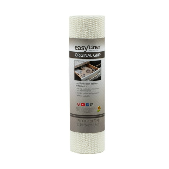 EasyLiner Original Grip Shelf Liner, White, 12 in. x 14 ft.