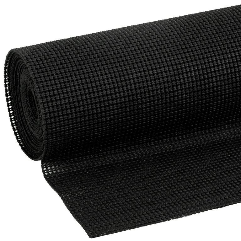 Professional Grade Heavy Duty Anti-Slip Mat Non Skid - Shelf and Drawer Liner 18 inch x 78.75 inch - Trim to Fit Black