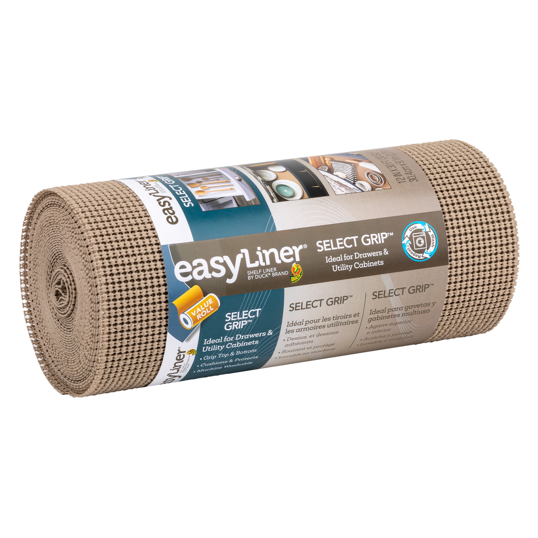 EasyLiner Select Grip Shelf Liner, Taupe, 12 in. x 30 ft. Roll