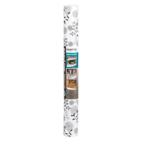 EasyLiner Smooth Top Shelf Liner, Midnight Bloom, 20 in. x 6 ft.