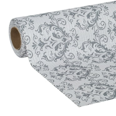 EasyLiner Smooth Top Shelf Liner, Gray Damask, 20 in. x 6 ft. Roll