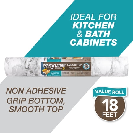 Smooth Top EasyLiner Shelf Liner, Gray Marble 20" x 18' 1 Rolls