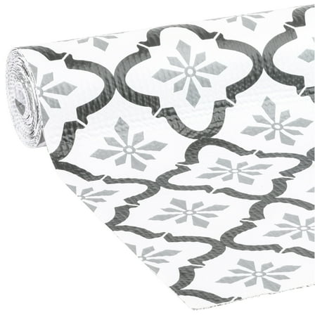 EasyLiner Smooth Top Shelf Liner, Grey Quatrefloral, 20 in. x 6 ft. Roll