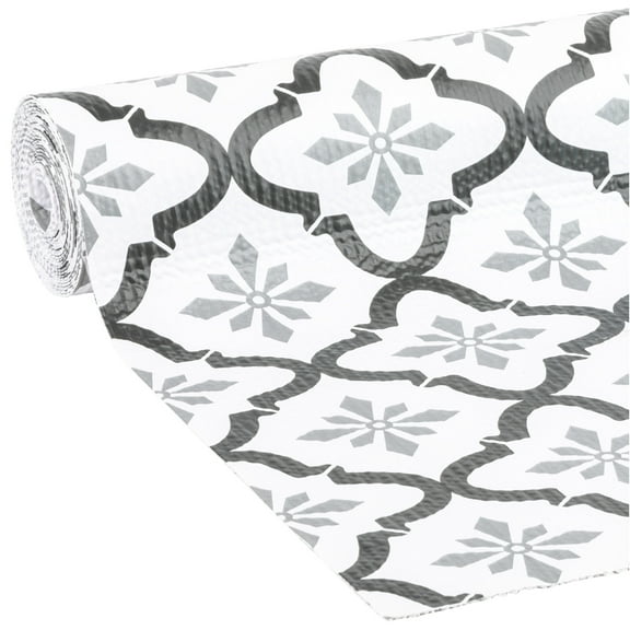 EasyLiner Smooth Top Shelf Liner, Grey Quatrefloral, 20 in. x 6 ft. Roll