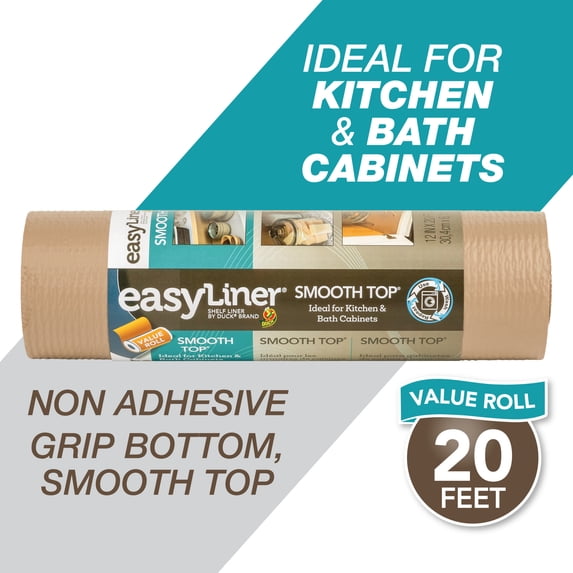 Smooth Top EasyLiner Shelf Liner, Taupe 12" x 20' Roll