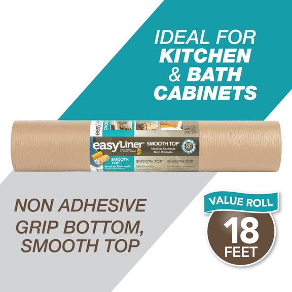 Smooth Top EasyLiner Shelf Liner, Taupe 20" x 18' Roll