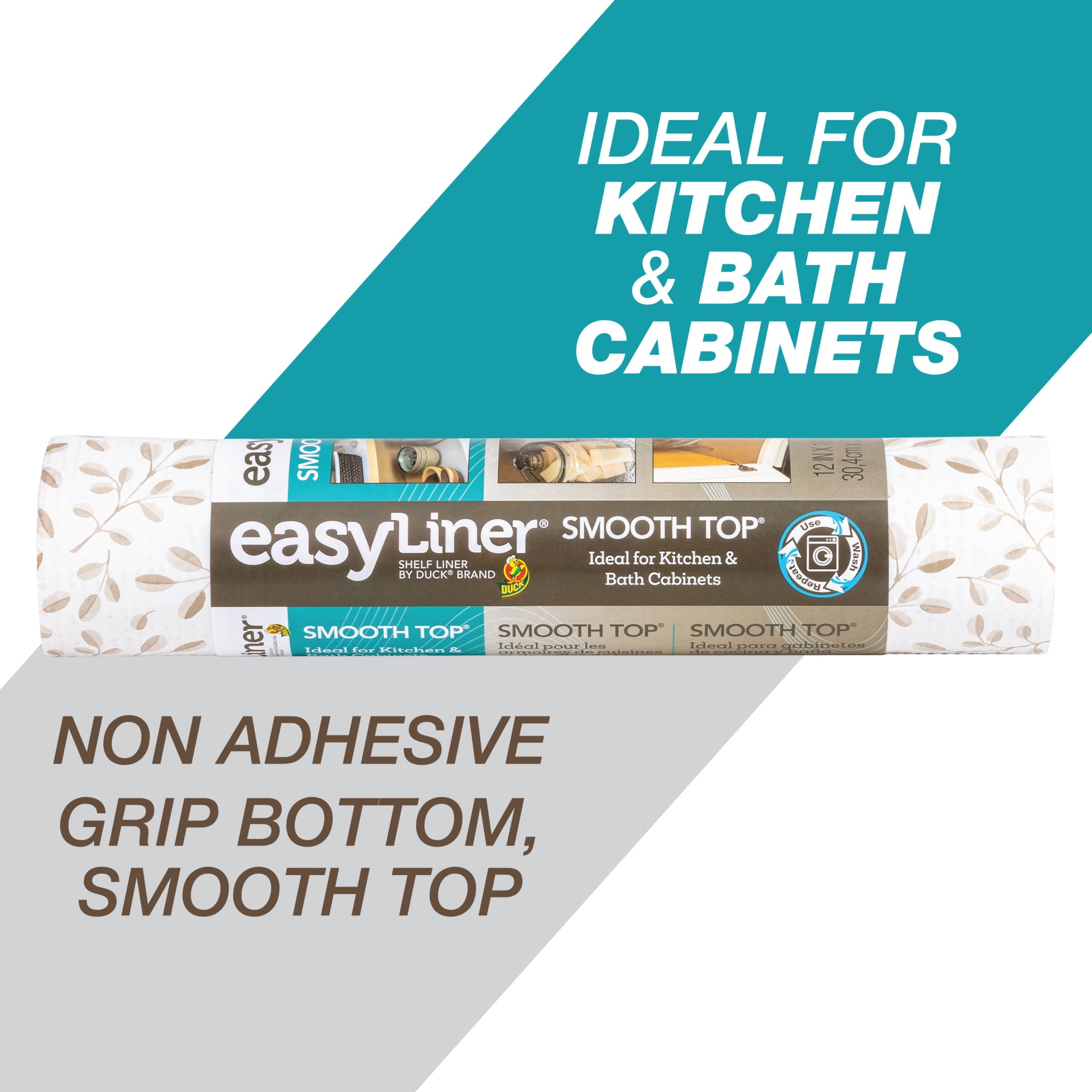 Smooth Top EasyLiner Shelf Liner, Taupe Buds 12" x 10' 1 Rolls
