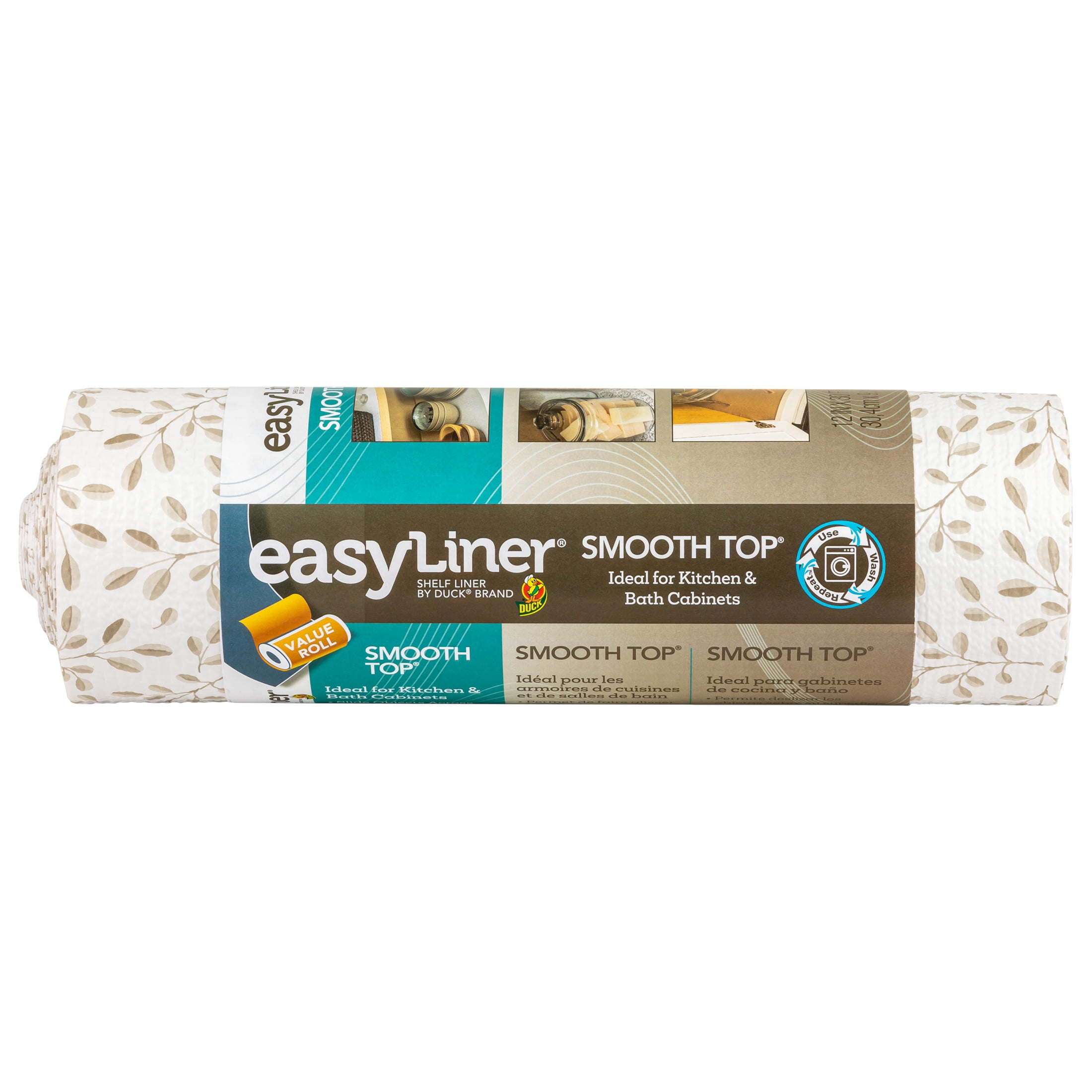 Smooth Top EasyLiner Shelf Liner, Taupe Buds 12" x 30' 1 Rolls
