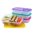 thumbnail image 1 of EasyLunchboxes - Original Stackable Lunch Boxes - Reusable 3-Compartment Food Containers for Kids and Adults - Bento Lunch Box for Meal Prep, School, & Work - BPA Free, Set of 4 (Brights), 1 of 8