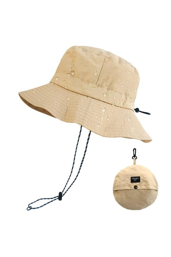 Quick Dry Waterproof Packable Bucket Hat for Women Men Outdoor Sun Hats with Detachable Chin Strap