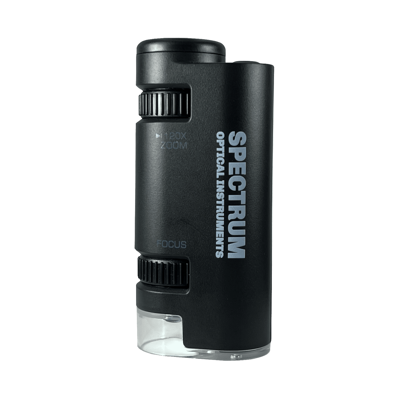 EasyMicro 60X-120X LED Lighted Zoom Microscope (Black) with specimen slides (2X) and protective bag, Black, Spectrum Optical Instruments