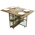thumbnail image 1 of EasyPAG Folding Dining Table with Storage Rack Movable Kitchen Table Extendable Versatile Table Space Saving Foldable, 1 of 8