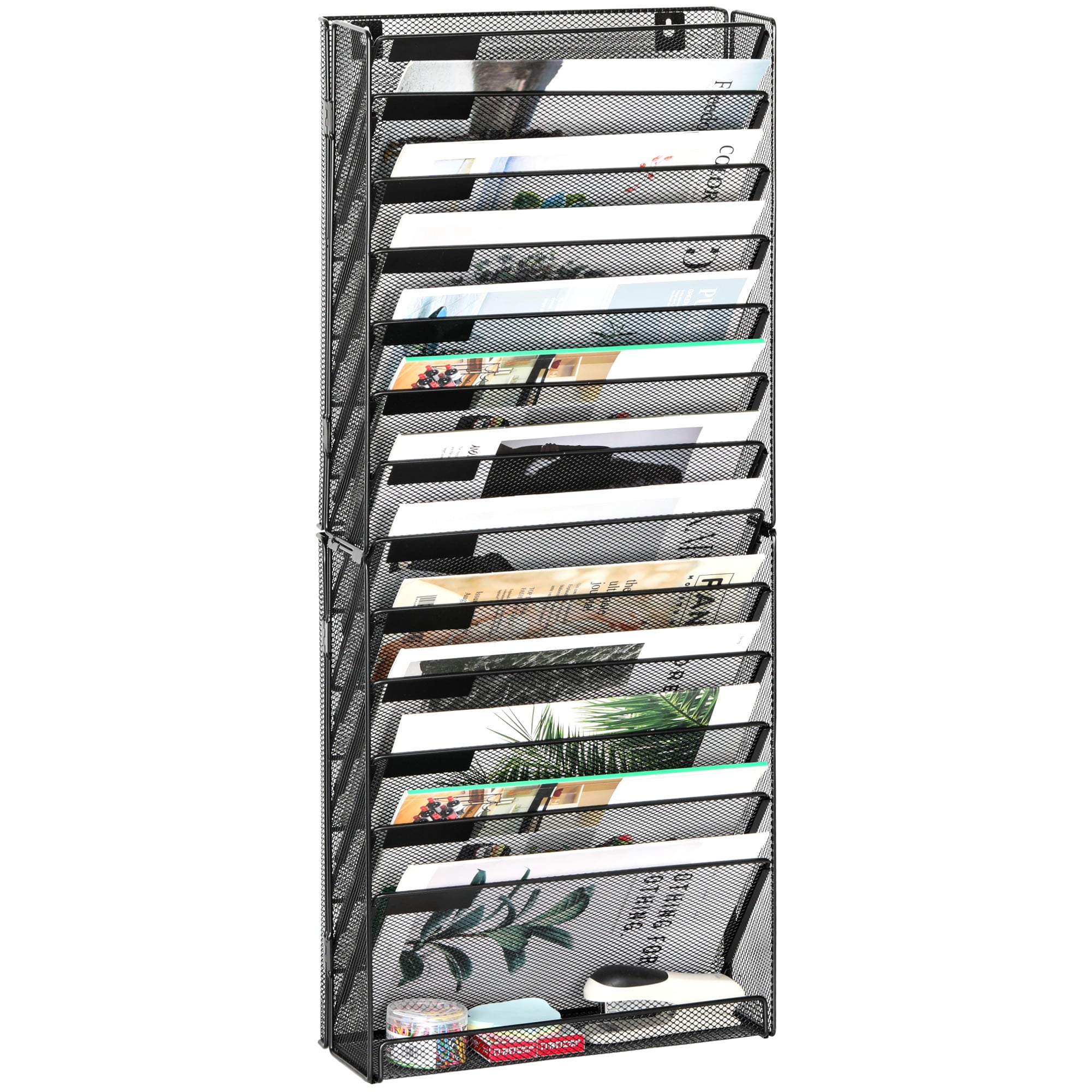 Exam Paper Rack EasyPAG Mesh Wall File Holder Organizer Assemble 14 Tier Office Hanging ...