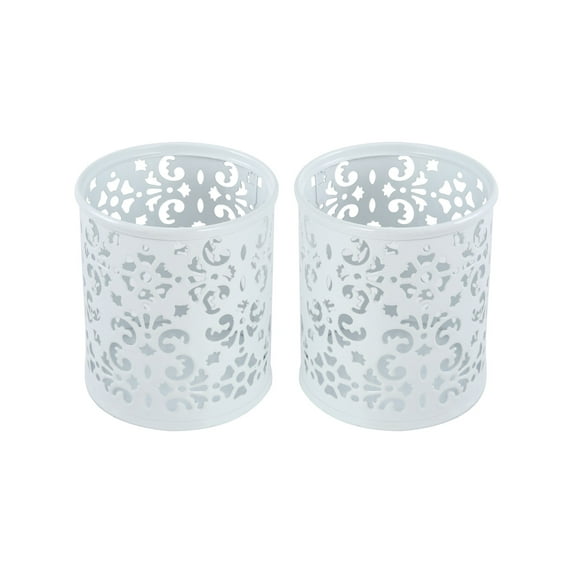 EasyPAG Pen Holder Metal Pencil Holder Cup Pencil Cup Holder for Desk Office Pen Organizer, White