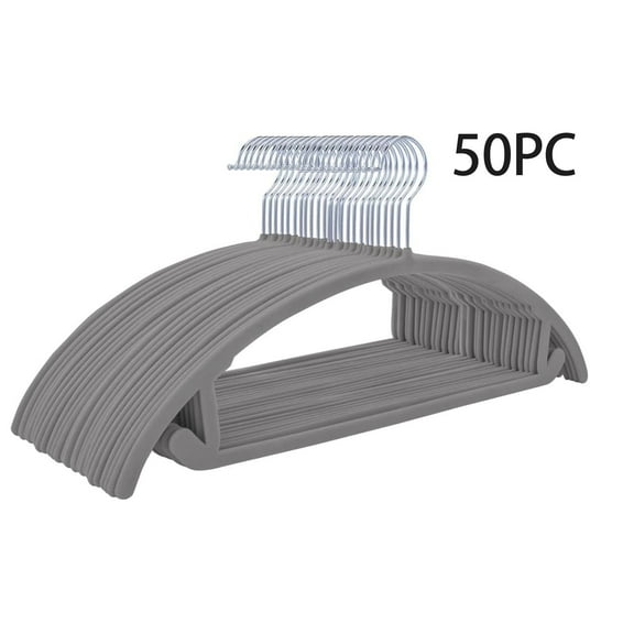 EasyPAG Velvet Clothes Hangers 50-Pack No Shoulder Bumps Suit Hangers Ultra Thin Space Saving 360 Degree Swivel Heavy Duty Hook Durable Hangers for Sweaters Coat Jackets Pants Shirts ,Grey