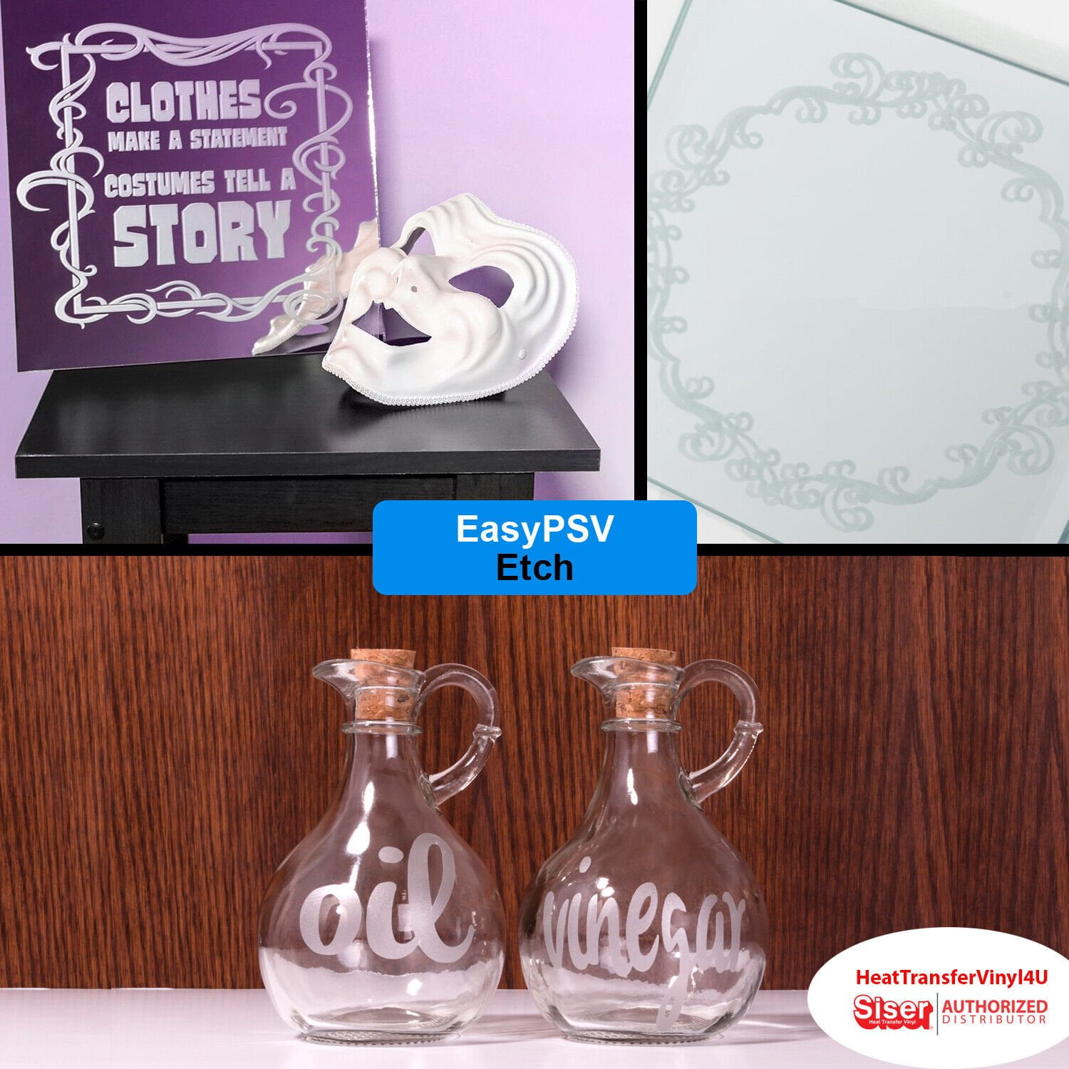EasyPSV Permanent Etch Adhesive Sign Craft Vinyl 12" width FREE SHIPPING