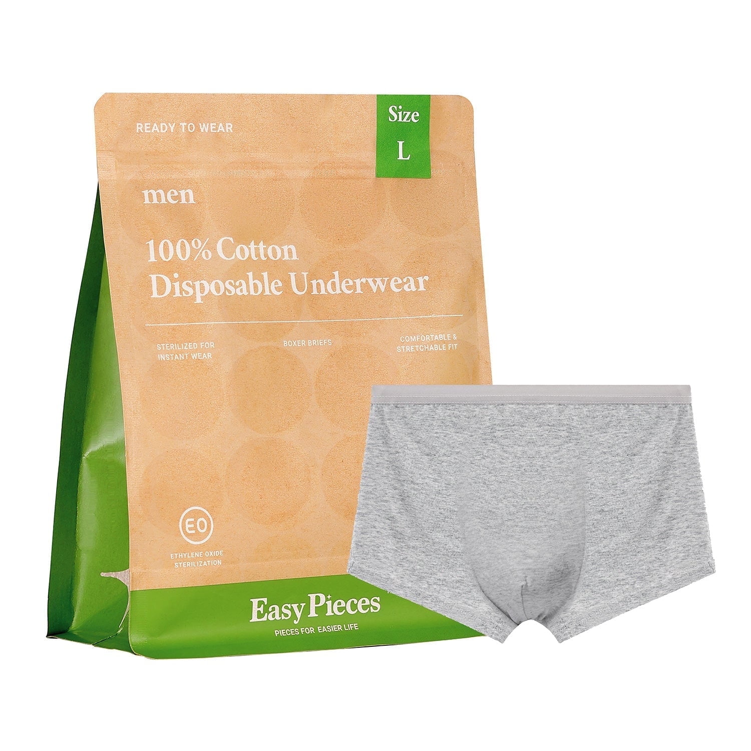 EasyPieces 100% Cotton Disposable Underwear for Men - Sterilized ...
