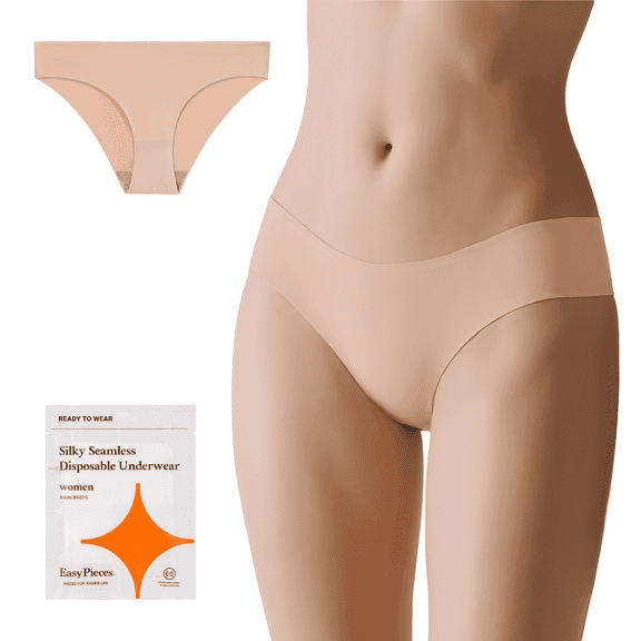 EasyPieces Disposable Underwear Silky Seamless Women 7 Pack, Medium