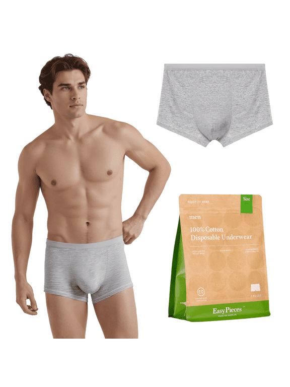 Men's 100% Cotton Disposable Underwear -Sterilized, Perfect for Travel and Active Lifestyles