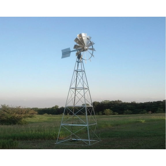 EasyPro BWM12W Becker Windmills Four-Legged, 12" Functional Windmill Head Kit / 50' Poly / 100' Quick Sink Tubing / QS2 Diffuser