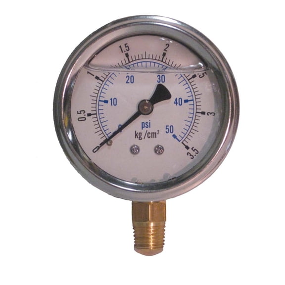 EasyPro G50L Pressure Gauge 0-50 PSI Liquid Filled 1/4" MPT