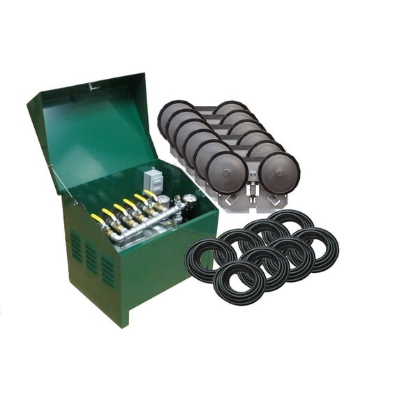 EasyPro PA100D Sentinel Deluxe Pond Aeration System/Complete PA100W System with Cabinet / 1 hp Kit with 6 QS2 Dual Diffusers / 800' Quick Sink Tubing / 115 Volts
