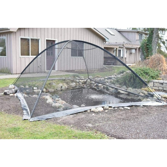 EasyPro+ PCT1317 Deluxe Pond & Garden Cover Tent Dome Netting 13x17 Feet, 3/8 Inch Mesh -Protection from Debris and Pests, Includes Sturdy Poles & Zipper, UV Resistant