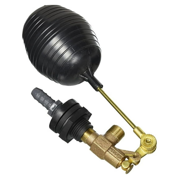 EasyPro WFS50 1/2" Brass Fill Valve - Water Level Control for Skimmers, Vaults & Water Fill Boxes - Adjustable Brass Rod & Fittings Included