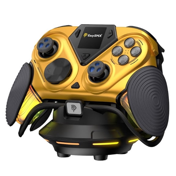 EasySMX Dune 8K Wireless PC Gaming Controller with TMR joystick Smart Display, Dual 8000Hz Polling, RGB Dock & 4 Back Buttons, Switch 2/Switch/PC/iOS/Android