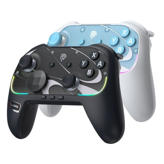 EasySMX S10 Controller for Switch 2 & 1, Bluetooth Gamepad with 1-Key Wake Up, HD Rumble, TMR Sticks, 2 Back Buttons programmable Turbo  - 2pack