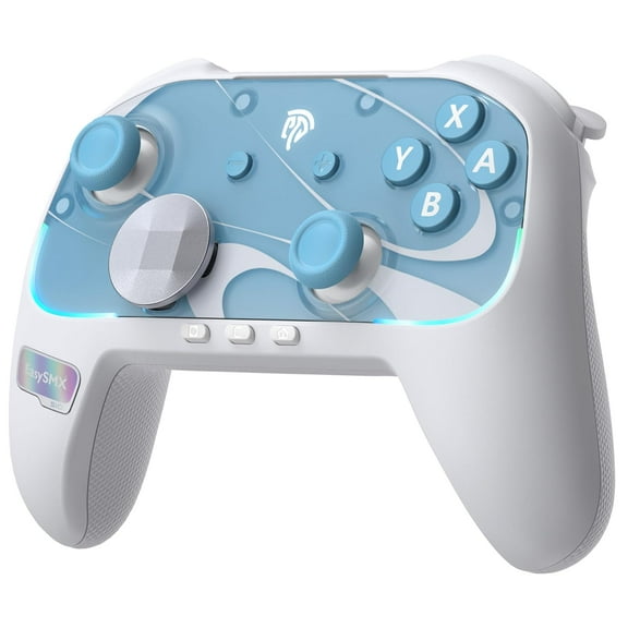 EasySMX S10 Wireless Controller for Switch 2/Switch/PC, Bluetooth Gamepad with One-Key Wake-Up, TMR Joystick, Mechanical Buttons, HD Vibration, RGB and Swappable D-Pad