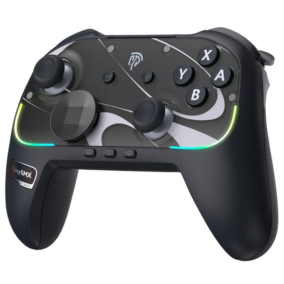 EasySMX S10 Wireless Controller for Switch 2/Switch/PC, Bluetooth Gamepad with One-Key Wake-Up, TMR Joystick, Mechanical Buttons, HD Vibration, RGB and Swappable D-Pad