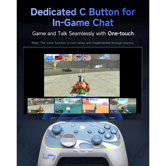 EasySMX S10 Wireless Game Controller with Tmr Joysticks and Mechanical Abxy Buttons for Switch 2, Switch, PC and Ios
